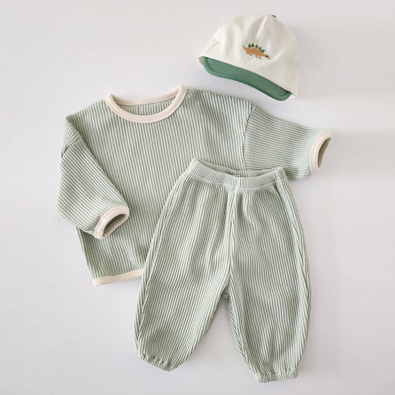 Baby Products Brand - 韓国の子供服セット,男の子の綿の衣装,大きなスカート,無地,ストレッチ,2023